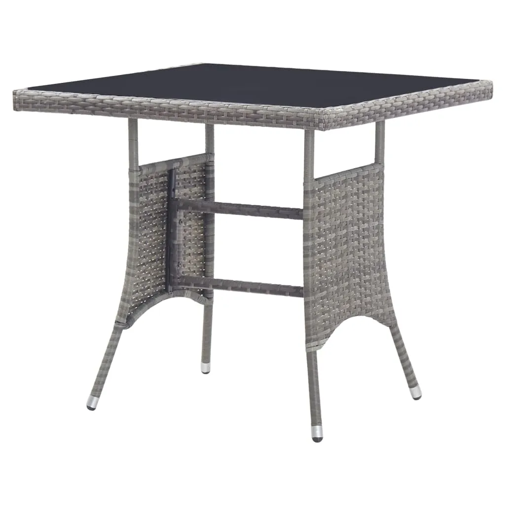 Gartentisch mit Glasplatte 80x80x74 cm Grau