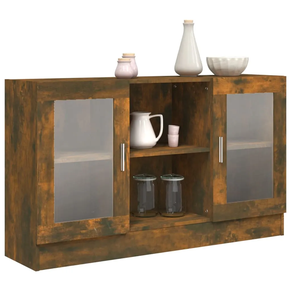 Vitrinenschrank Sideboard 120 x 30,5 x 70 cm in Räuchereiche