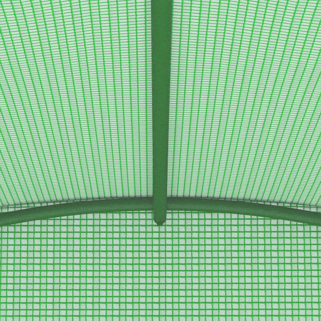 Gewächshaus Grün 3,43 x 2 x 2 m mit PE-Netzgewebe und verzinktem Stahlrahmen