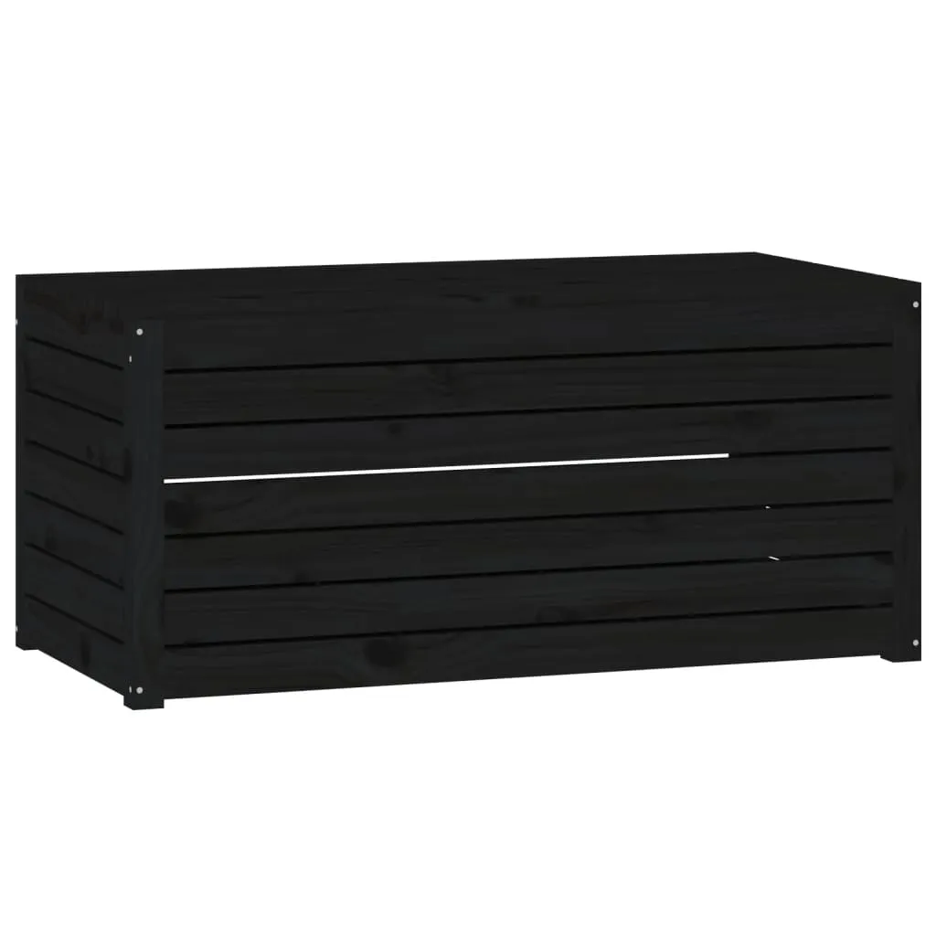 Gartenbox aus massivem Kiefernholz 101 x 50,5 x 46,5 cm Schwarz
