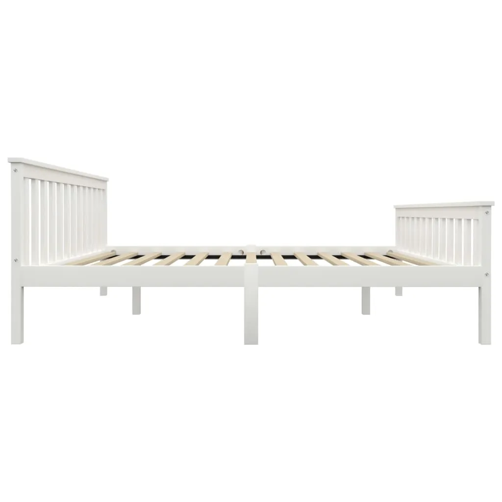 Massivholzbett Weiß 208x168x82 cm mit Lattenrost für 160x200 cm Matratze