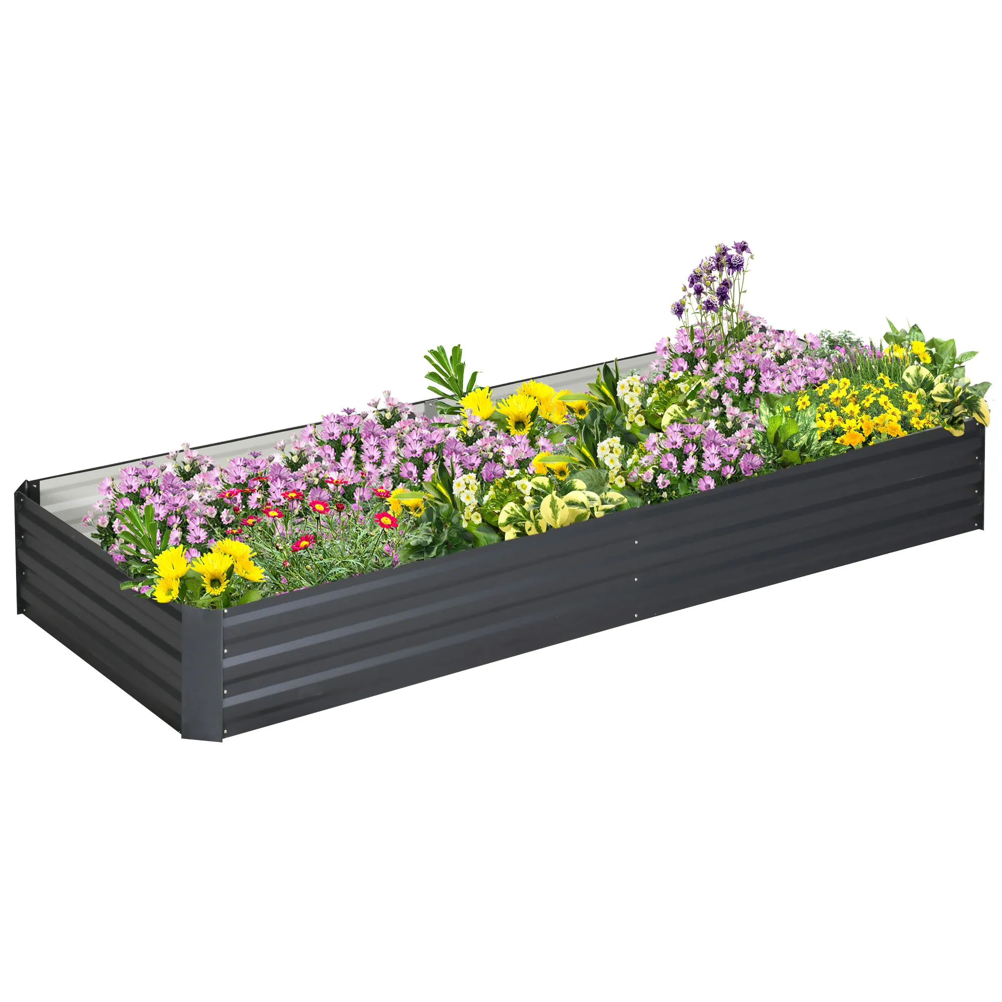 Stahl-Hochbeet Grau 241 x 90,5 x 30 cm