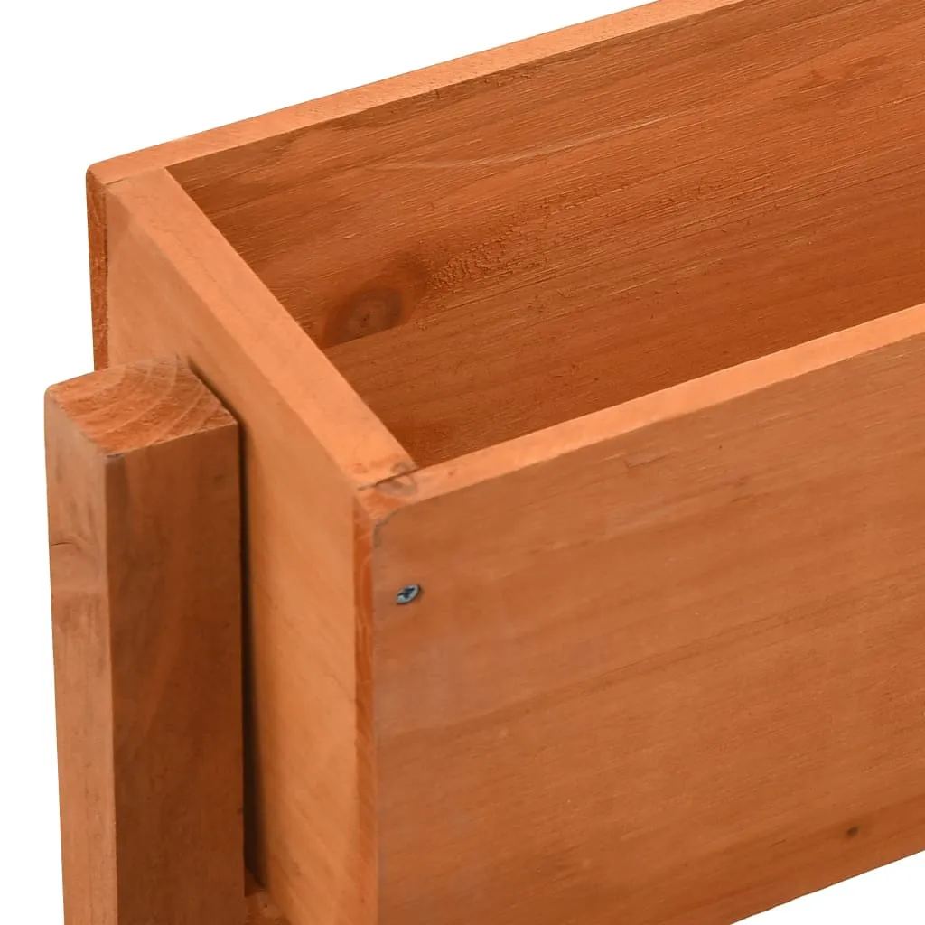 Pflanzkübel-Ständer aus massivem Massivholz, orange, 181x14x75 cm