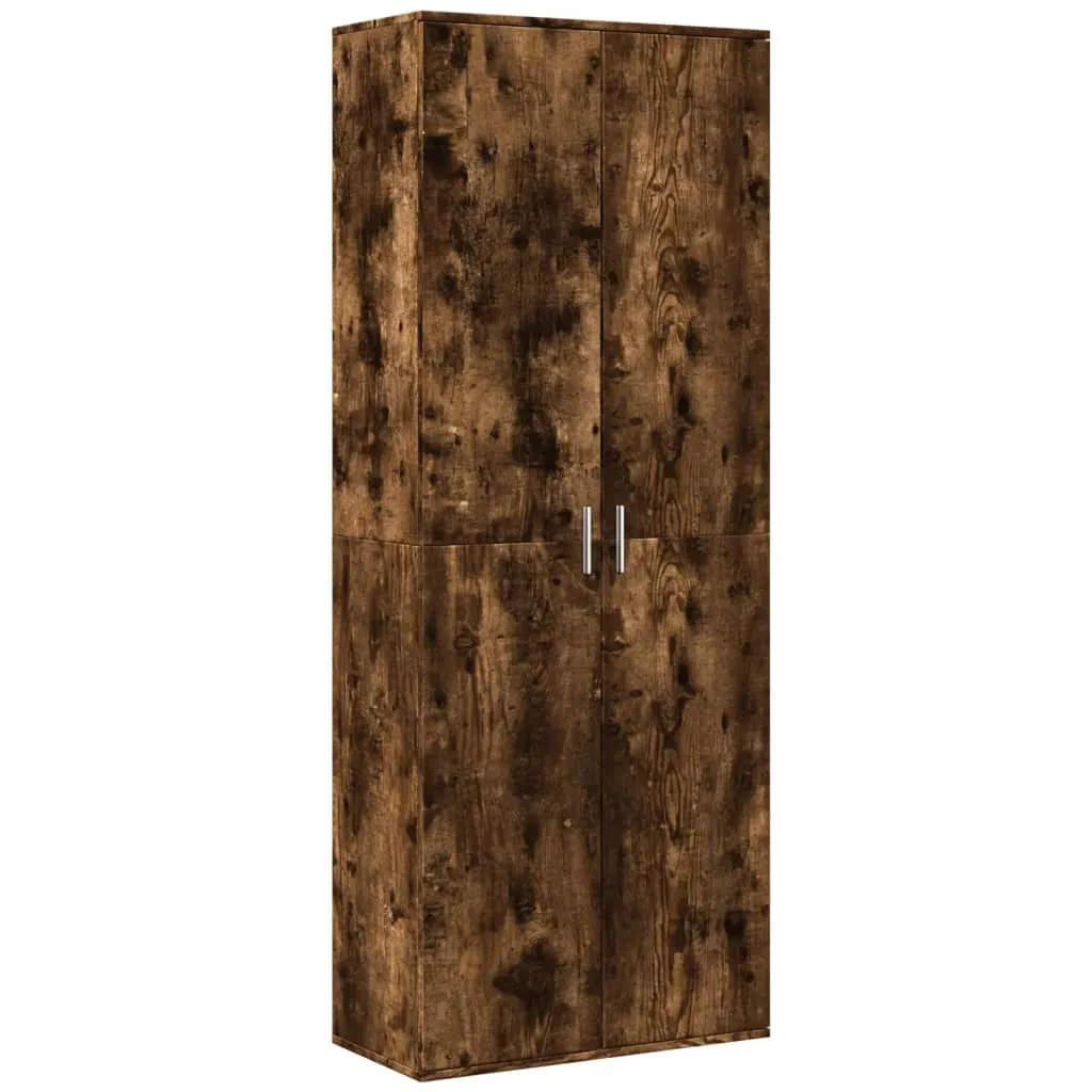 Highboard Massivholz Räuchereiche 70 x 35 x 180 cm