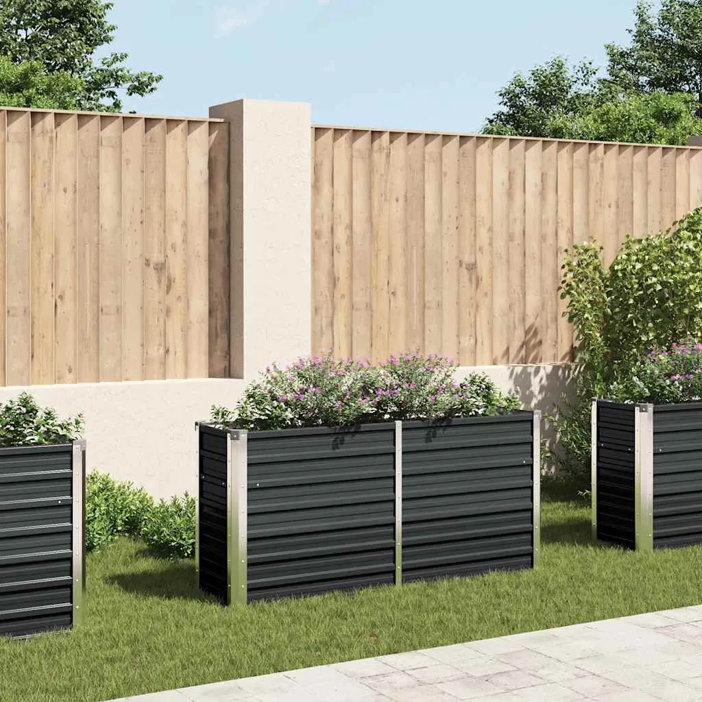 Garten-Hochbeet Metall 160x40x77 cm Anthrazit
