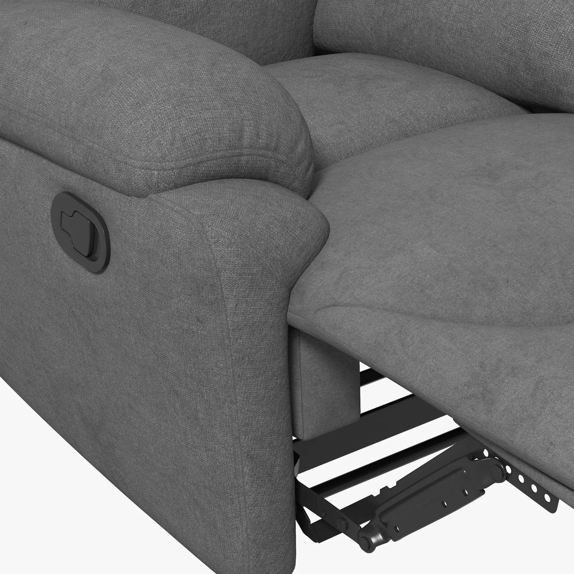 Relaxsessel Liegesessel Fernsehsessel, Liegefunktion Leinenoptik, 93 cm x 88 cm x 102 cm, Grau