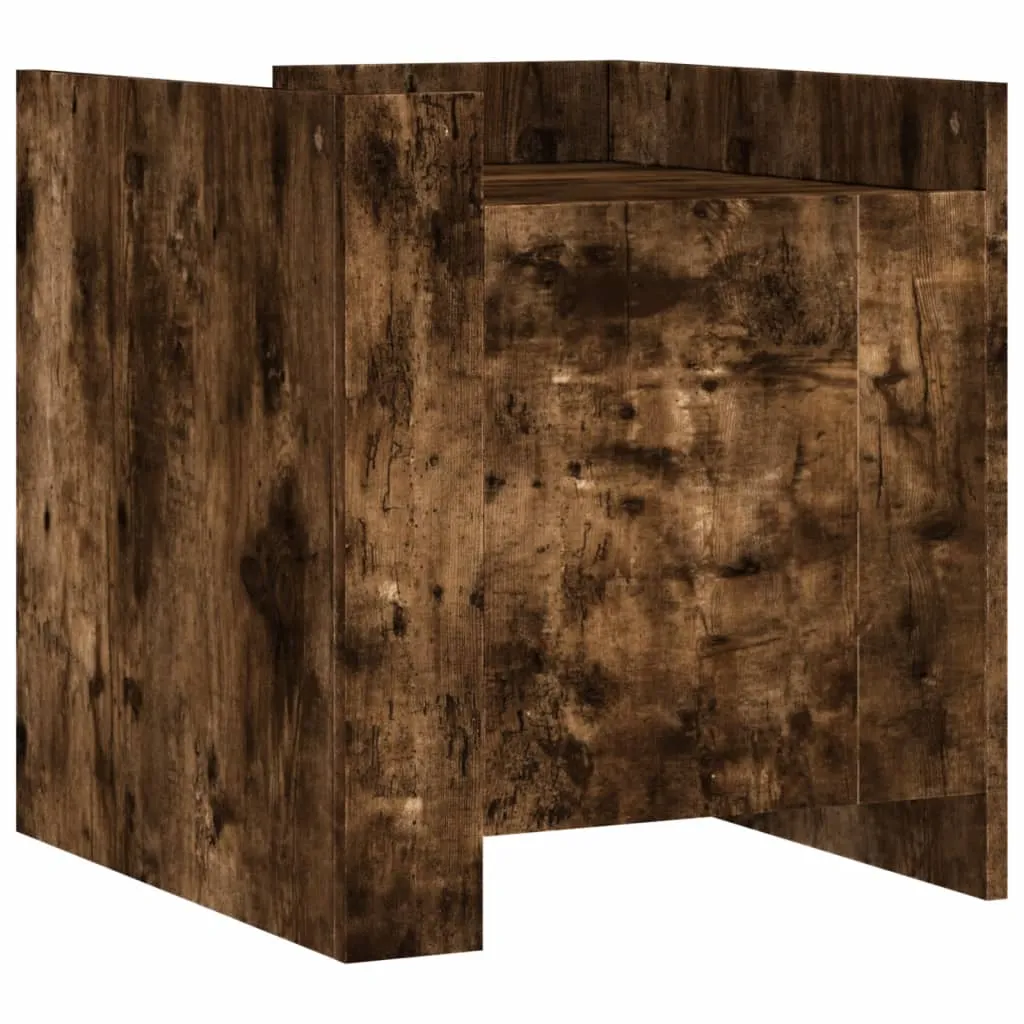 Nachttisch 45 x 50 x 50 cm in Räuchereiche, Holzwerkstoff