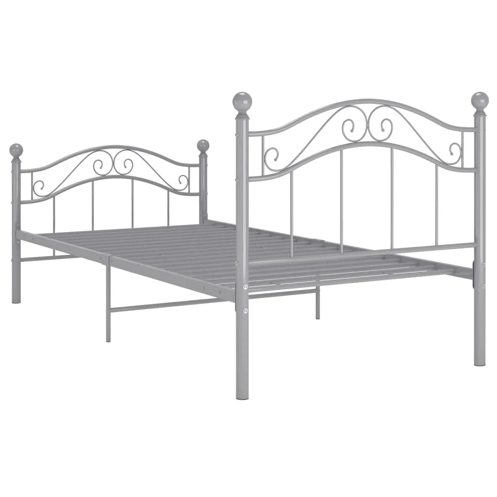 Einzelbett Metallgestell 209x97x92,5 cm Grau