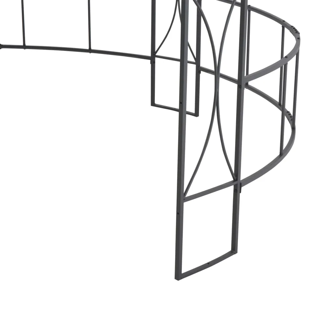 Pavillon 3 x 2,9 m Taupe und Schwarz mit dekorativem Rahmen
