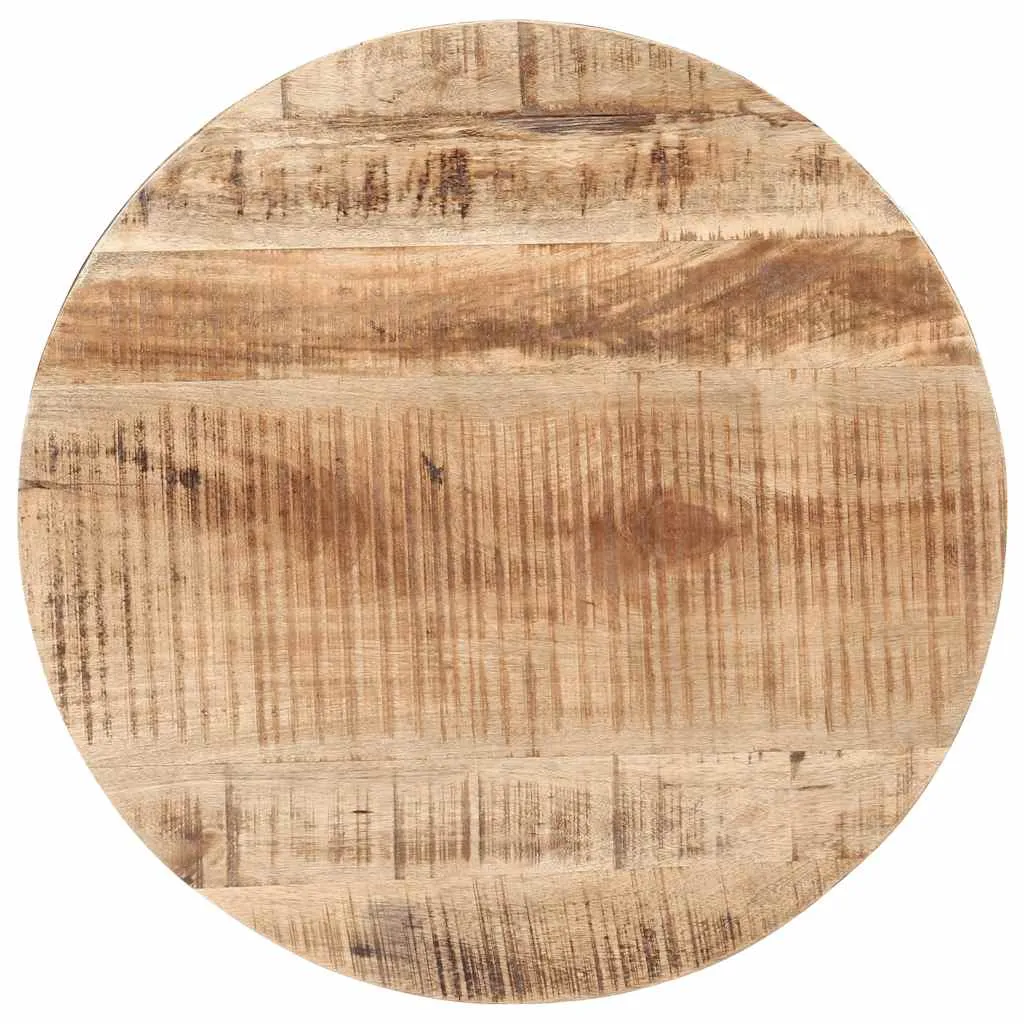 tinkaro Couchtisch rund SIVA Raues Mangoholz Wohnzimmertisch Braun