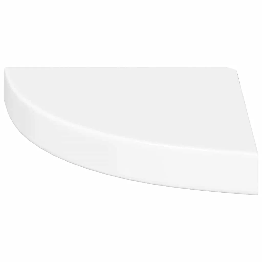 Schwebendes Eckregal MDF-Wabenstruktur Metall 25x25x3,8 cm Hochglanzweiß
