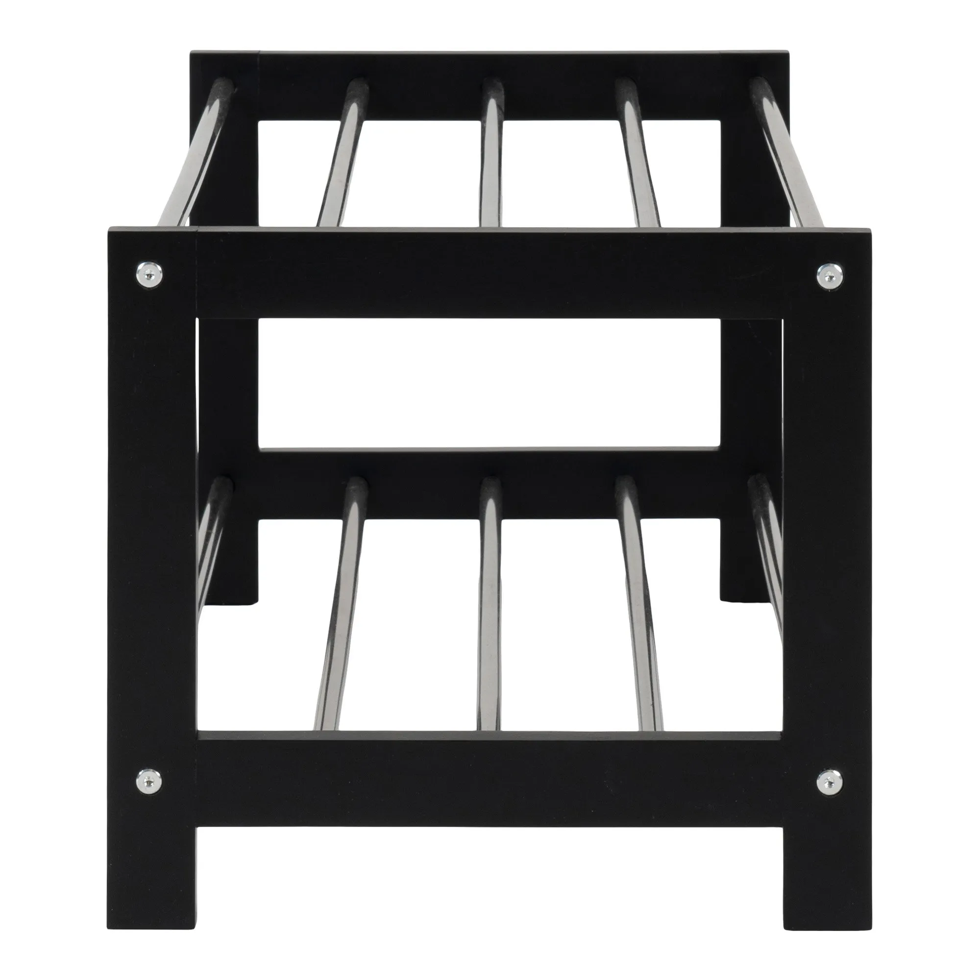 tinkaro Schuhregal Padova 2 Ebenen 78x34x32 cm Schwarz