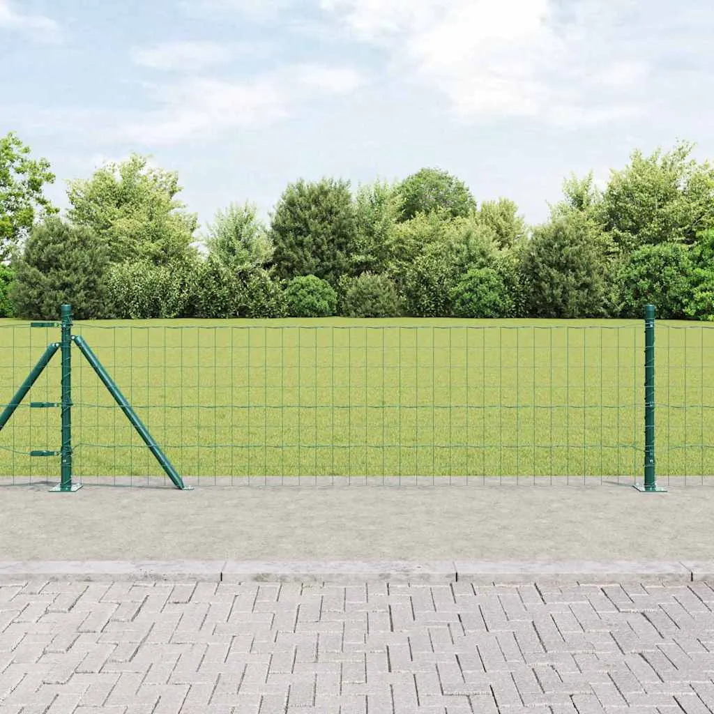 Outdoor-Zaunpaneel-Set 2500 x 3,2 x 60 cm Grün aus Stahl und PVC