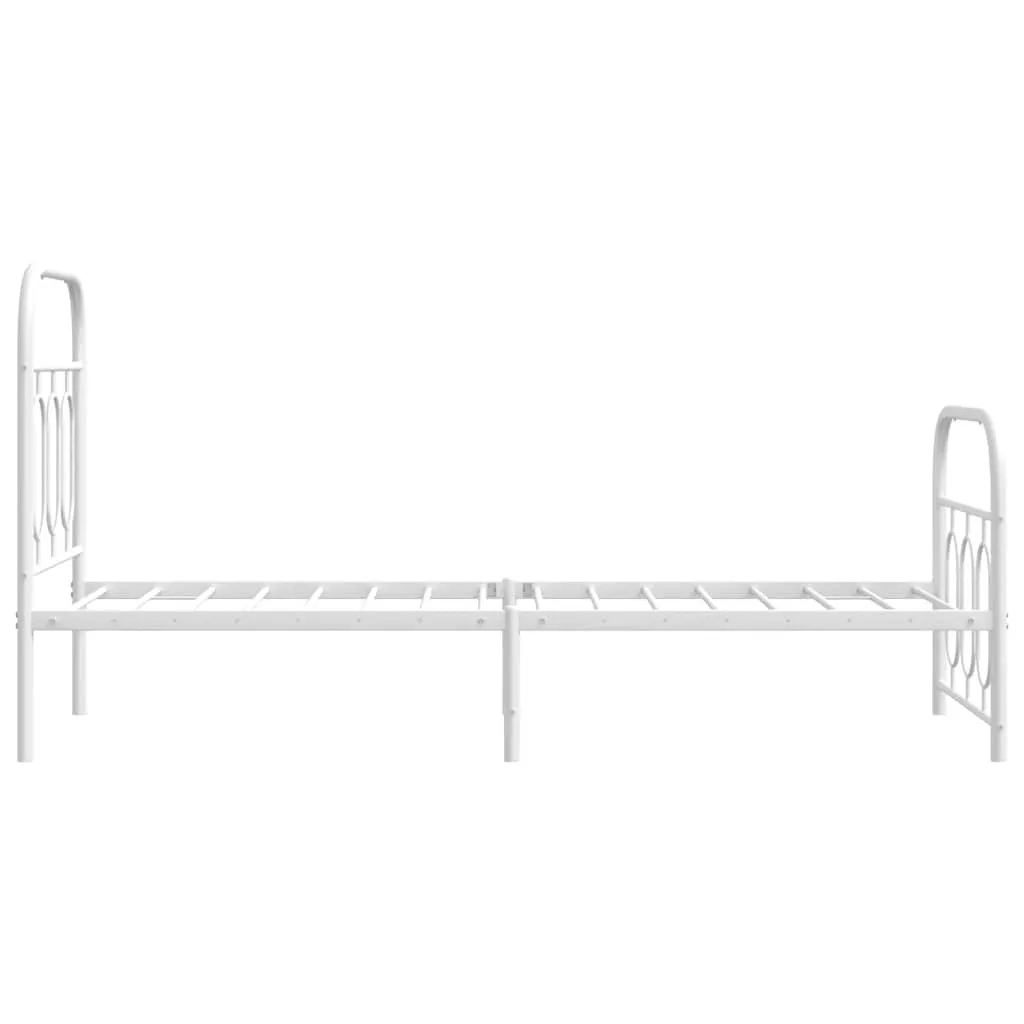 Klassisches weißes Metall-Bettgestell 196 x 80 x 100 cm