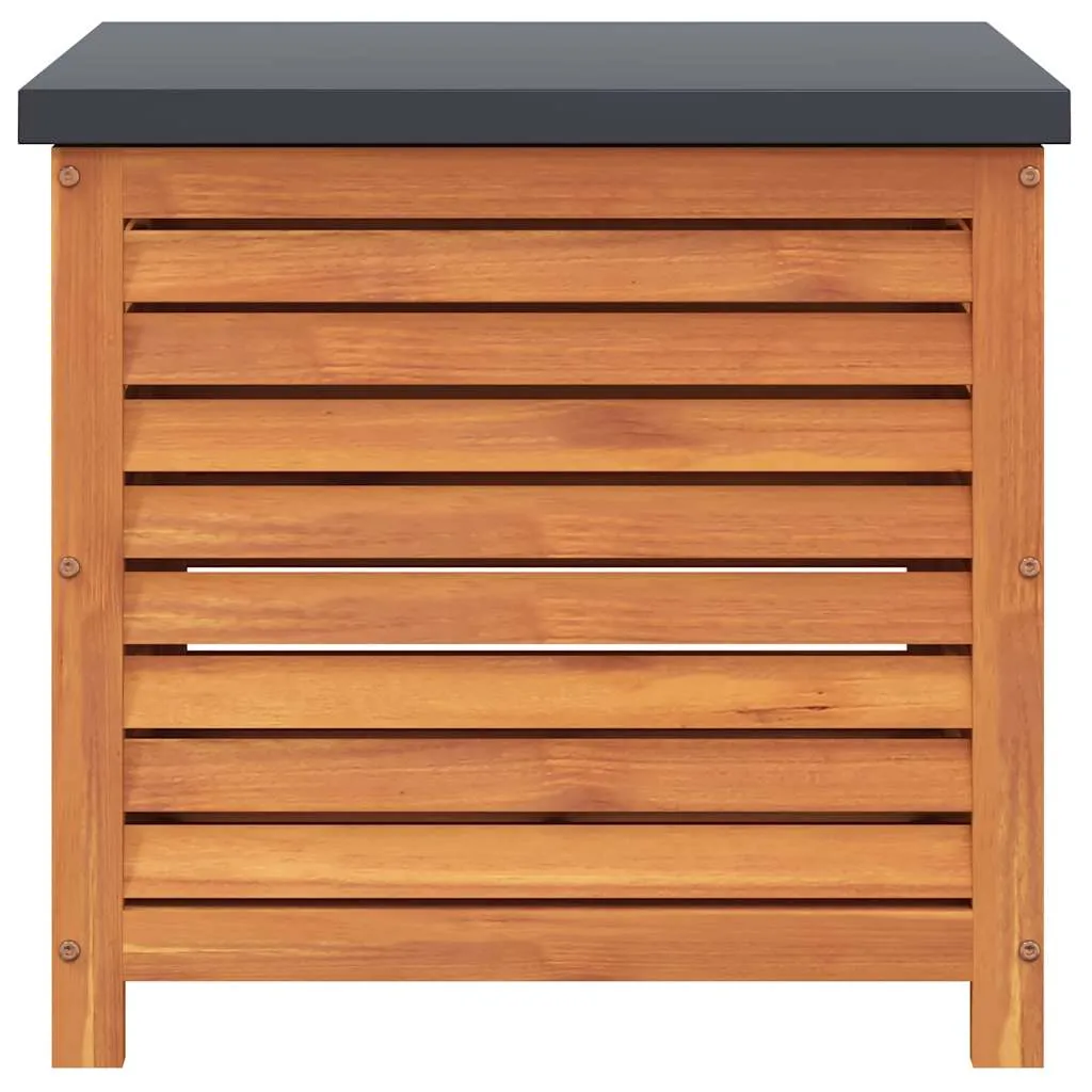 Gartenbox aus Massivholz 60x50x55 cm rötlich-braun mit Metalldeckel