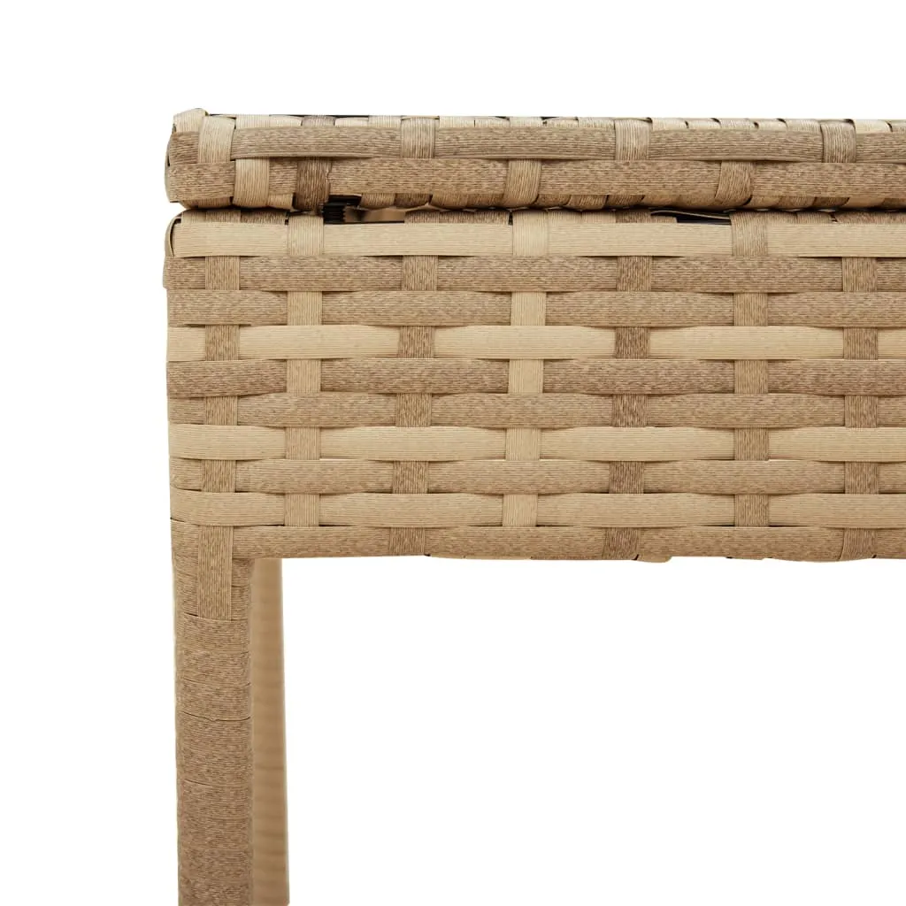 Sonnenliege mit Dach 62x200x130 cm Beige aus PE-Rattan und Stahl