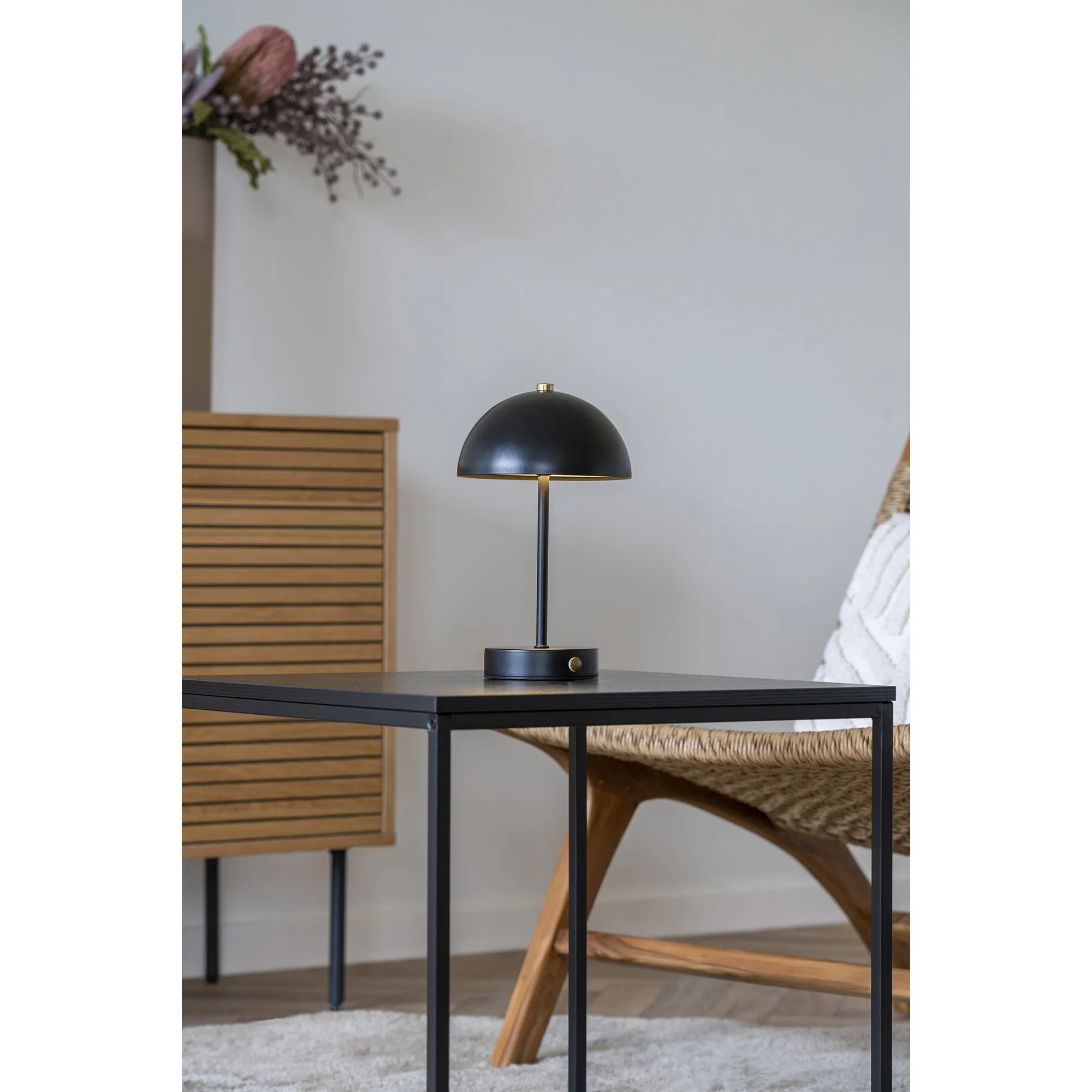 tinkaro Holt Tischleuchte wiederaufladbar 15 x 15 x 25 cm Schwarz