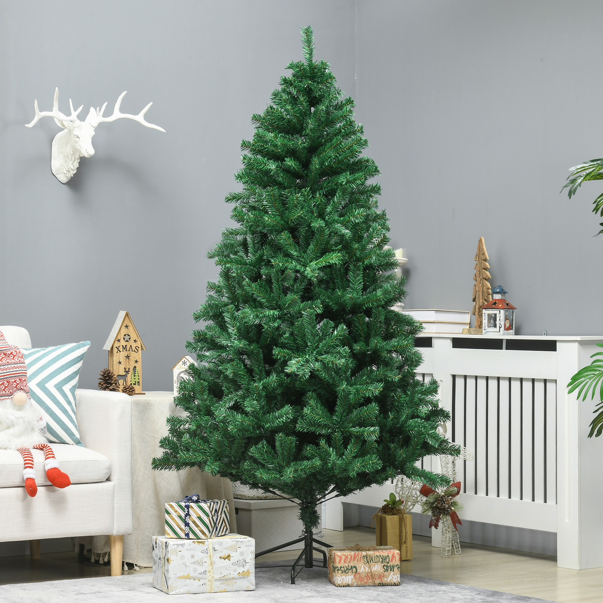 Künstlicher Weihnachtsbaum 180 cm Tannenbaum mit 1000 Spitzen Grün
