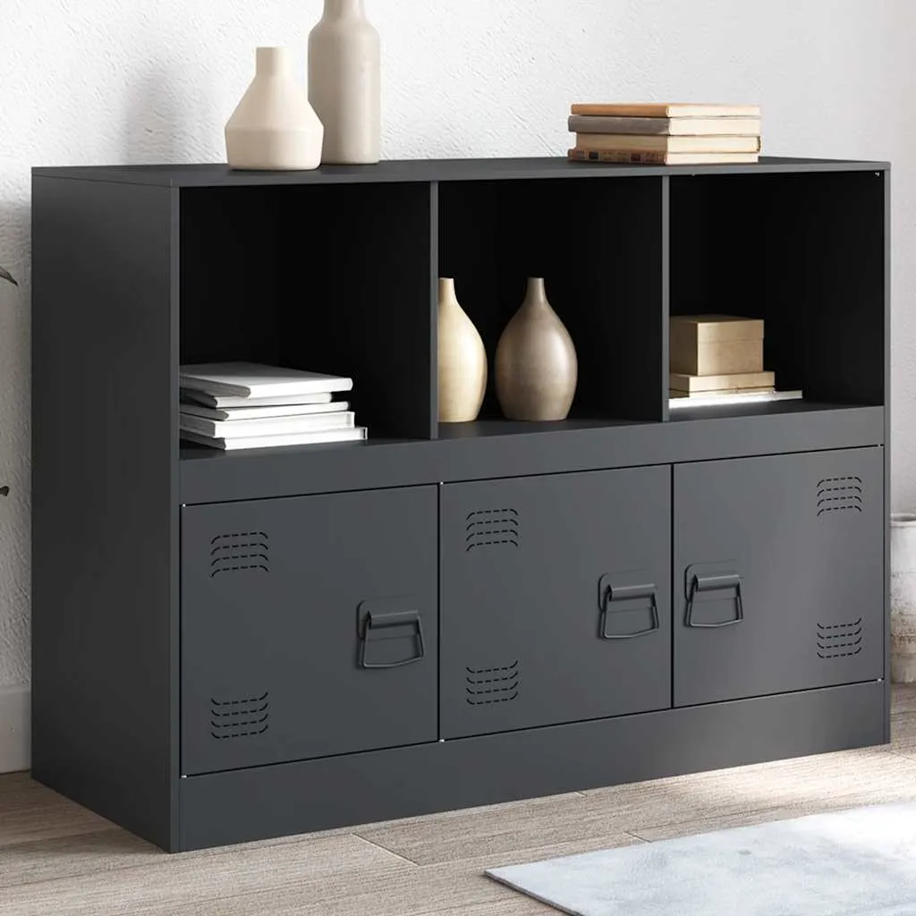 Sideboard Anthrazit 99 x 39 x 73 cm aus kaltgewalztem Stahl
