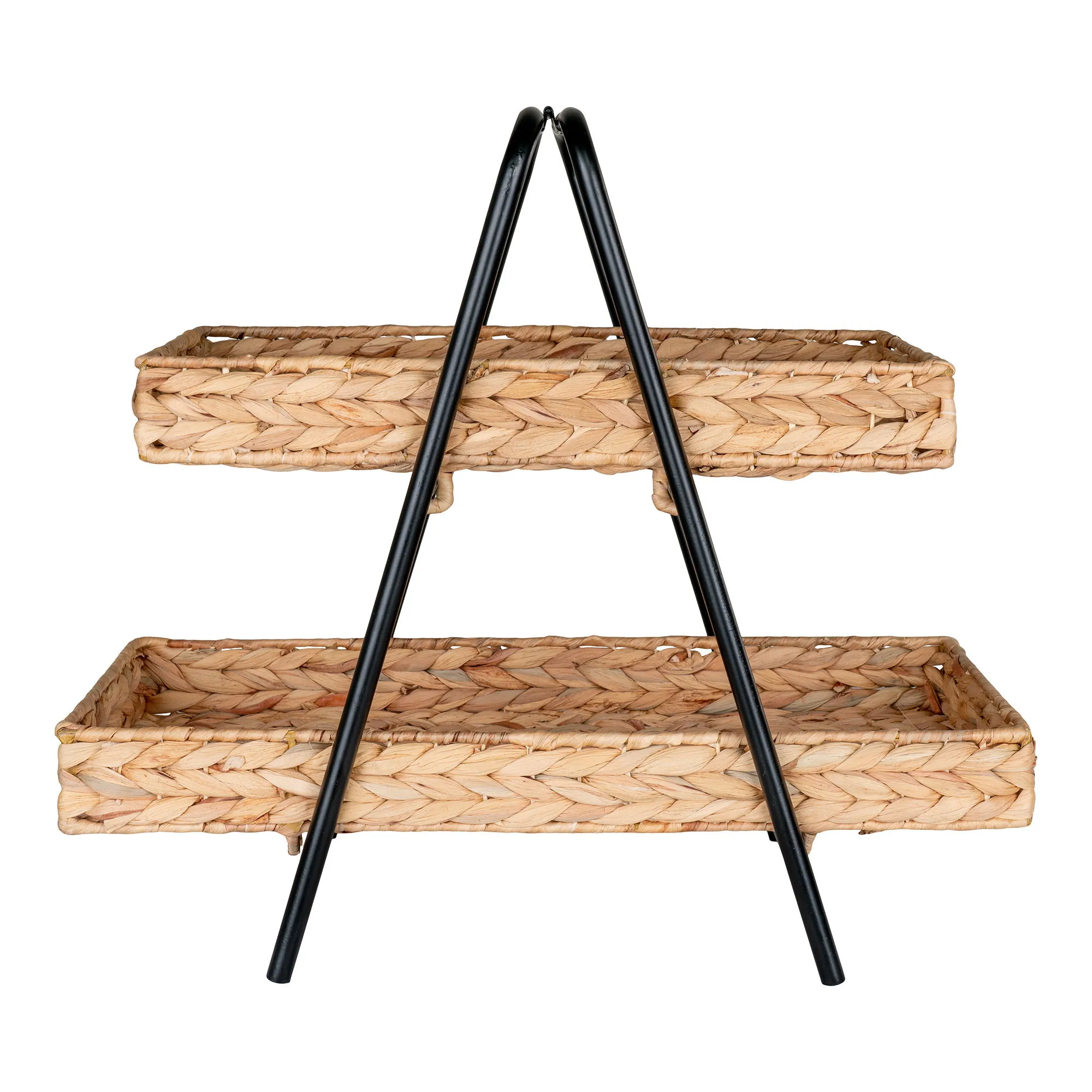 tinkaro Tablett Alfaro Wasserhyazinthe, Metall Natur / Schwarz