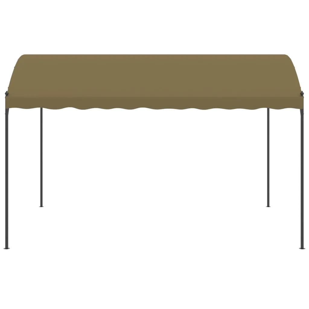 Gartenpavillon 4×3×2,6 m in Taupe und Schwarz mit Stahlkonstruktion