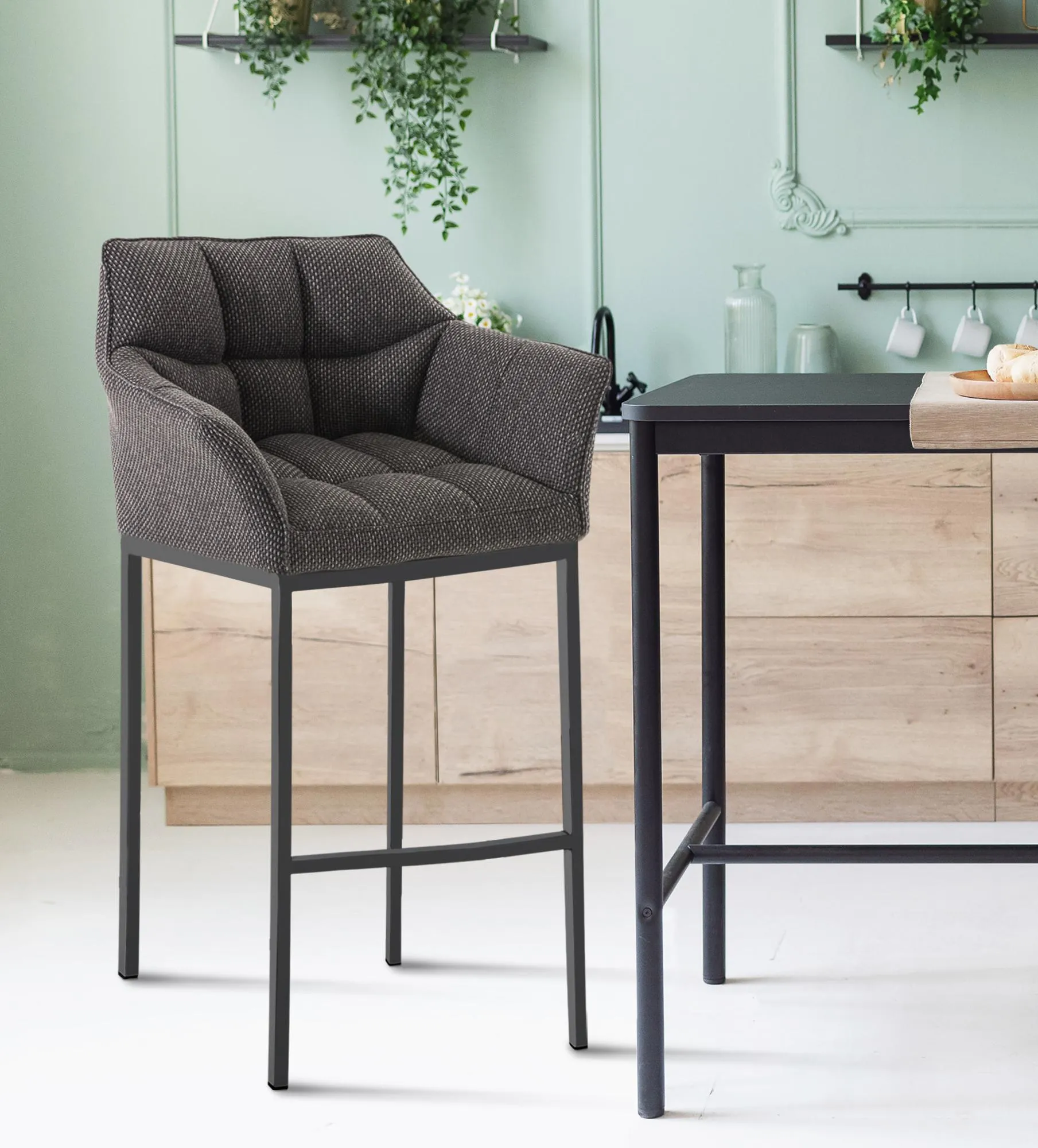 Barhocker Damaso 110x64x48 cm titangrau