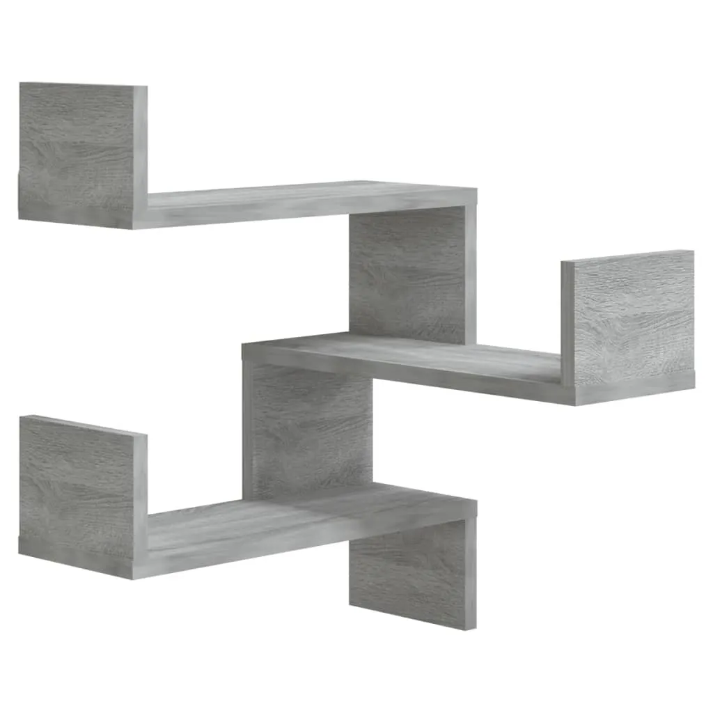 Wandregal Eckregal 40x40x50 cm Grau Sonoma Holzwerkstoff