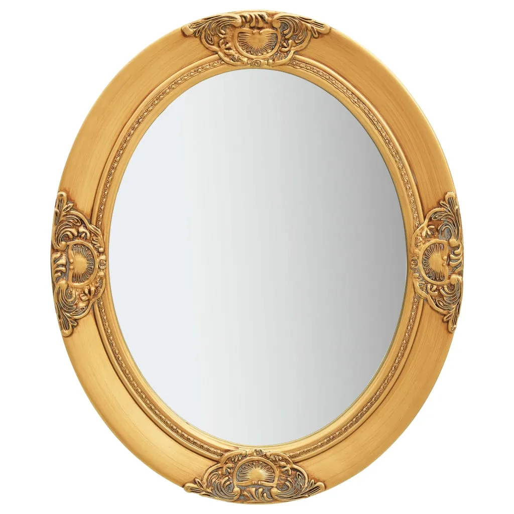 Eleganter Wandspiegel Oval 50 x 60 cm in Golden