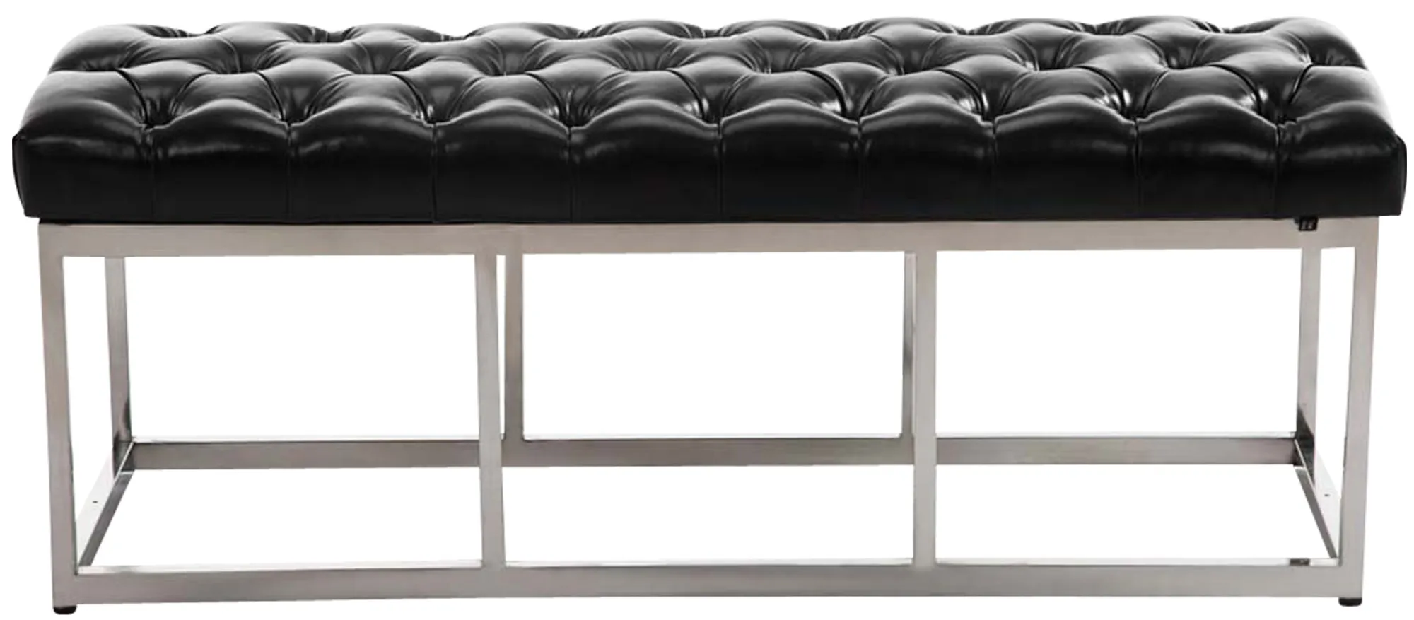 Sitzbank Amun Kunstleder 120x38x46 cm schwarz