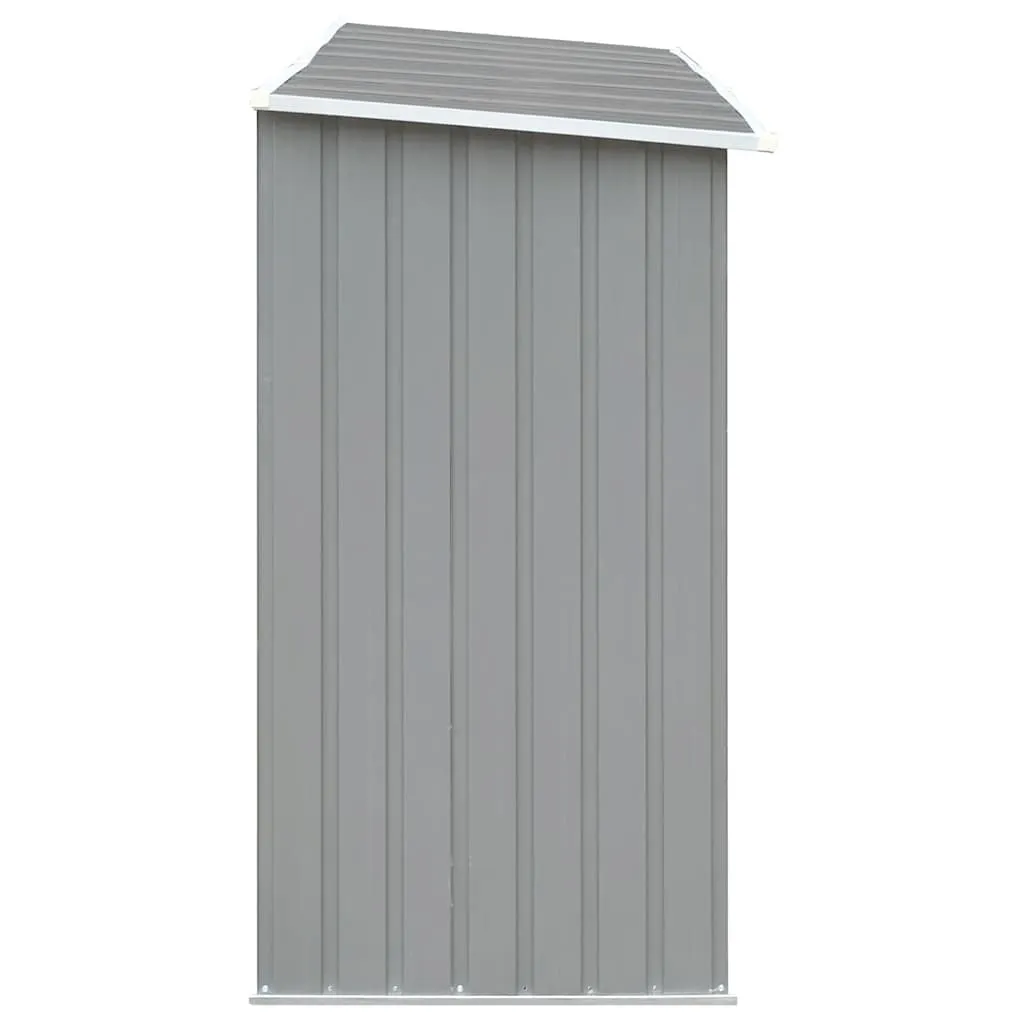 Brennholzschuppen aus verzinktem Stahl 330 x 84 x 144/152 cm Grau