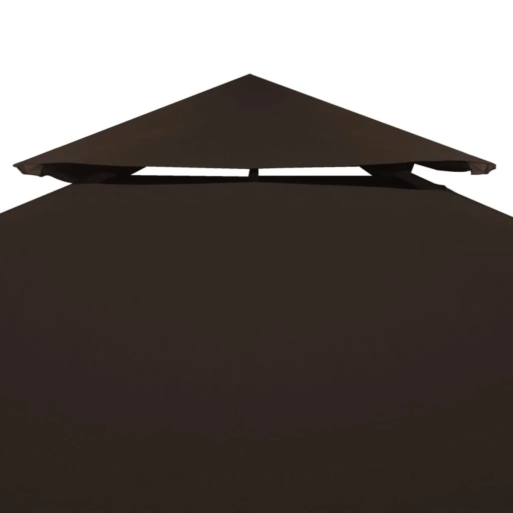 Pavillon-Dachplane 3x3 m Braun mit PVC-Beschichtung und Klettverschlüssen
