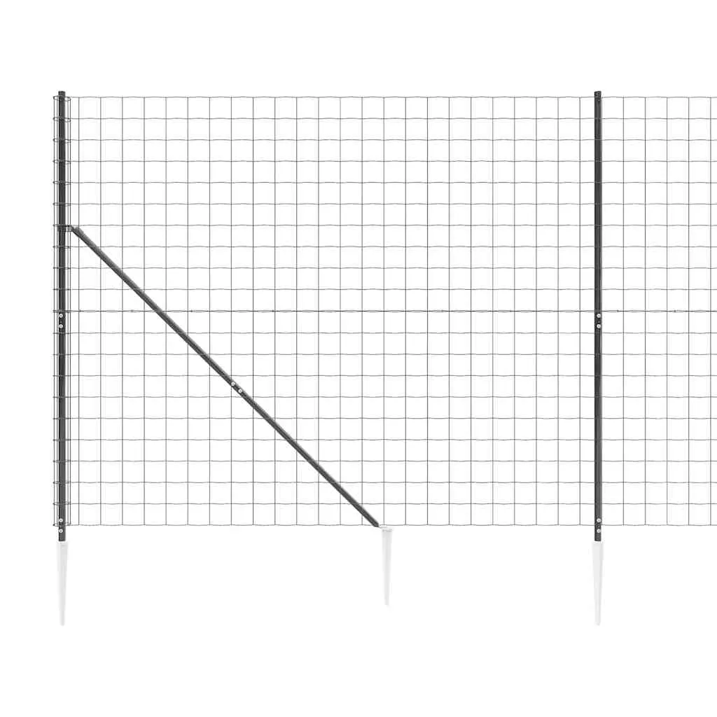 Maschendrahtzaun 2,2 x 25 m Anthrazit mit PVC-beschichtetem Stahl