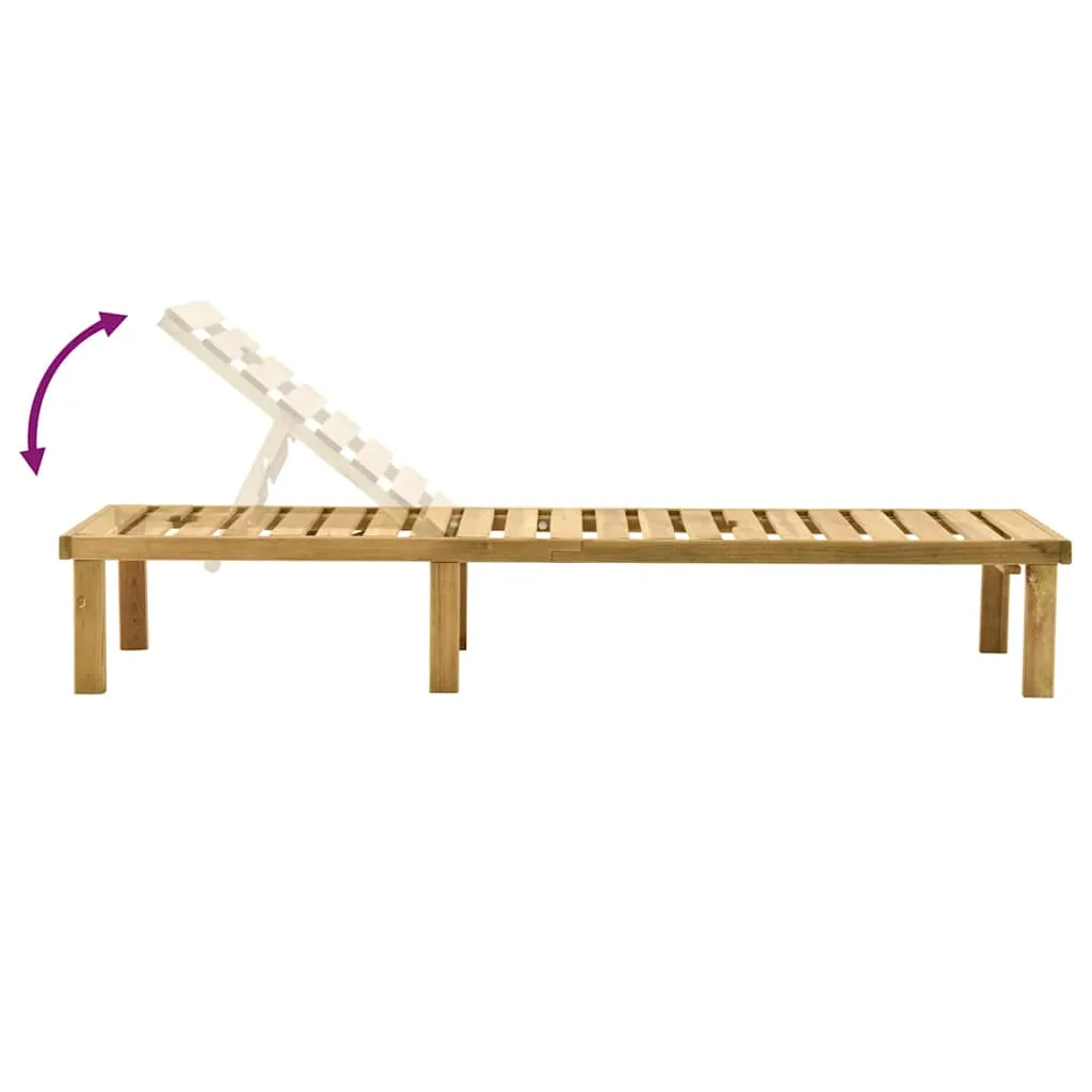 Gartenliege aus imprägniertem Massivholz 200x70x31,5-77 cm