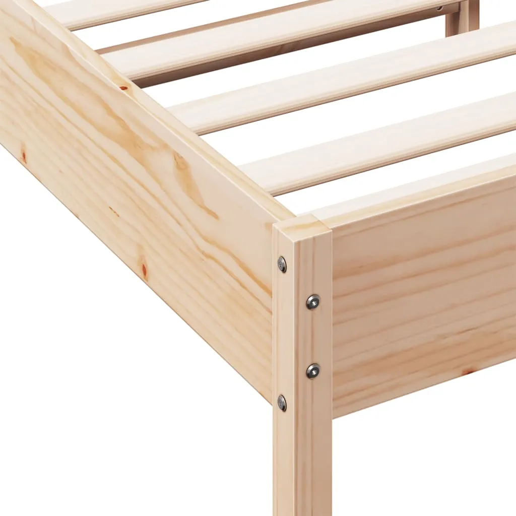 Massivholzbett ohne Matratze 75x190 cm Kiefernholz