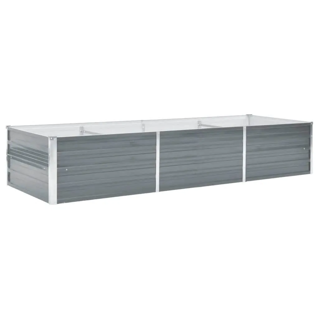 Garten-Hochbeet aus verzinktem Stahl 240 x 80 x 45 cm Grau