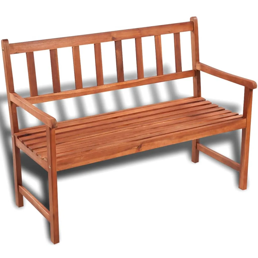 Klassische Gartenbank aus Echtholz mit heller Öl-Beschichtung 120x50-58x90 cm