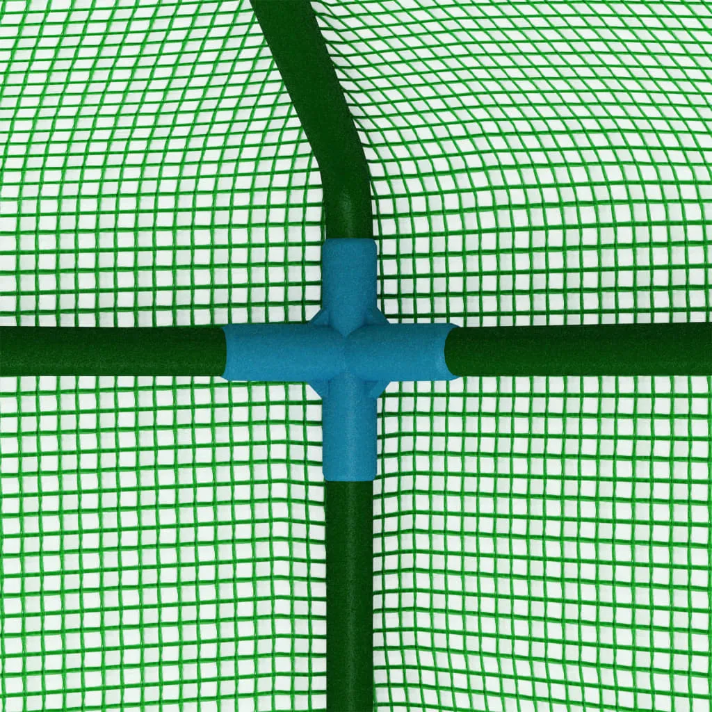 Gewächshaus 227x223 cm Grün mit PE-Netzgewebe und Stahlrahmen