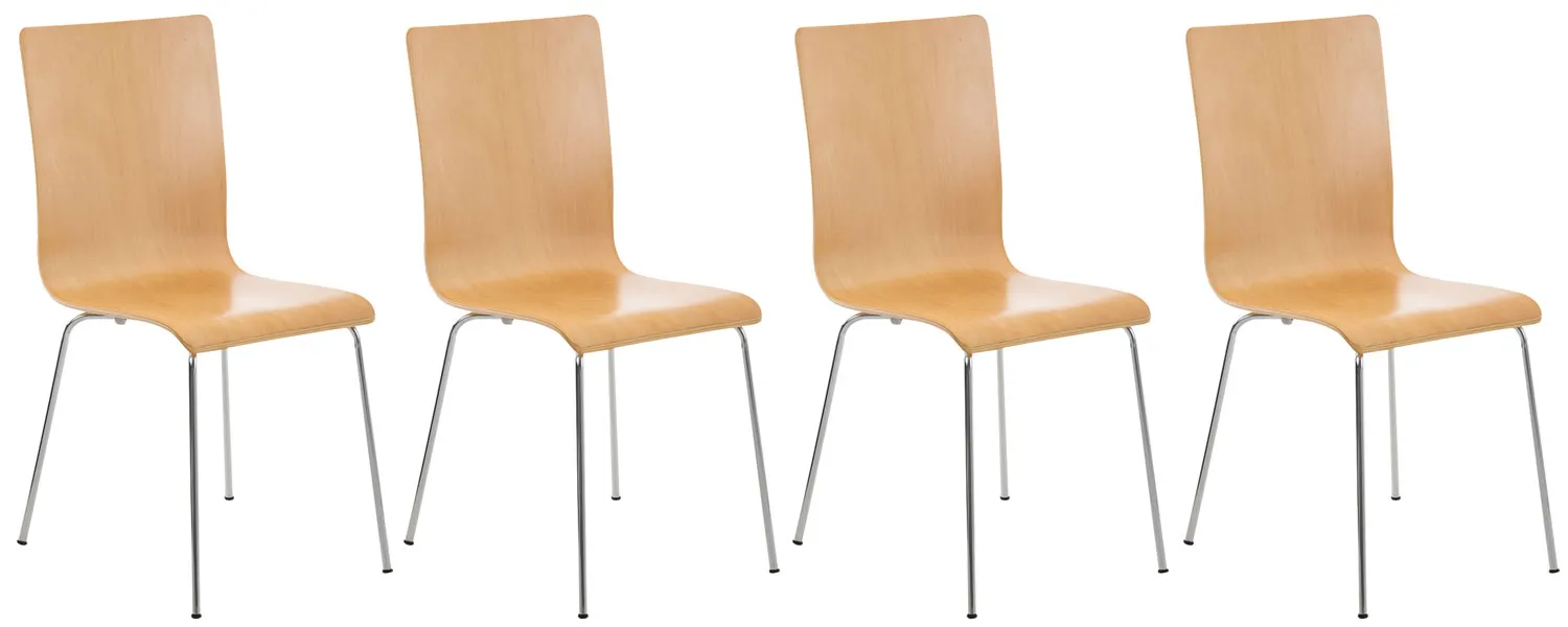 Besucherstuhl Pepe 4er Set 87x43x47 cm natura