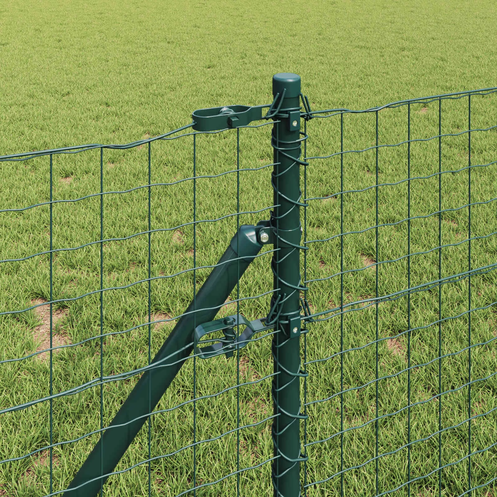 Außenzäune Zaunpfosten Grün 3,2 x 3,2 x 60 cm Pulverbeschichtet