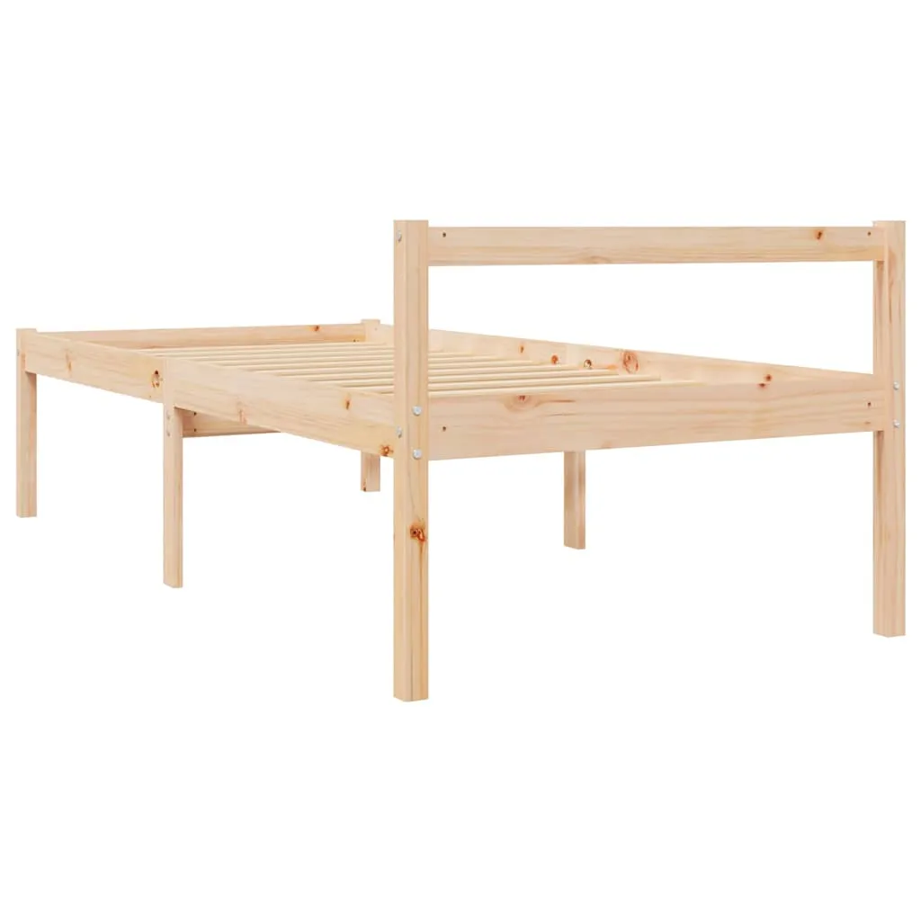 Seniorenbett aus massivholz 195,5 x 80,5 x 70,5 cm in Naturfarbe