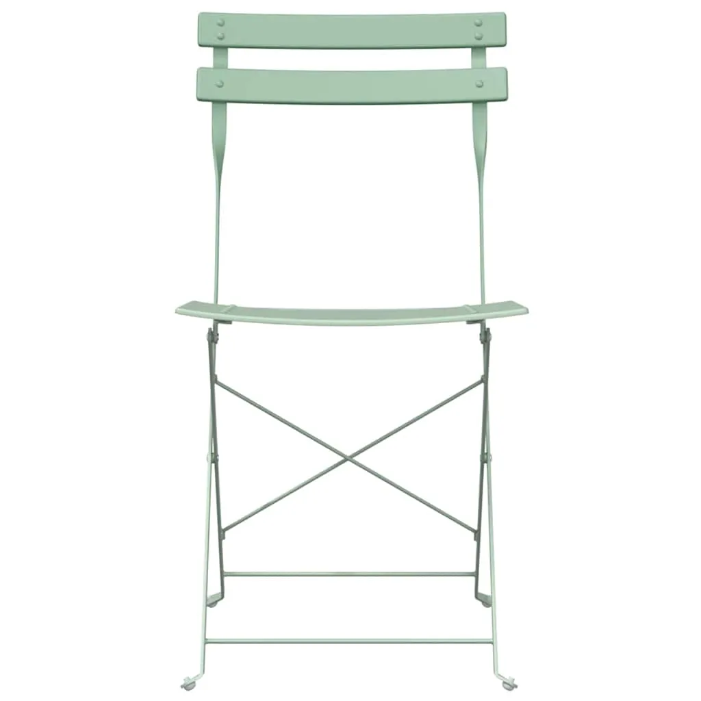 Moderner faltbarer Gartenstuhl aus Metall 42 x 46 x 82 cm Hellmint