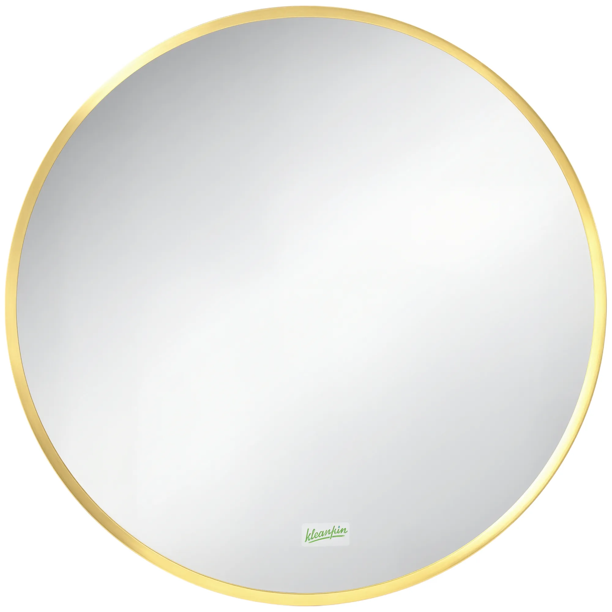 Runder Wandspiegel für Bad, Schlafzimmer, Flur, Metallrahmen, Farbe: Gold, Ø50 cm
