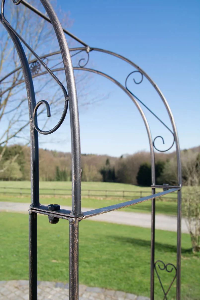 Rosenbogen Melissa mit Tor 220x120x40 cm Bronze