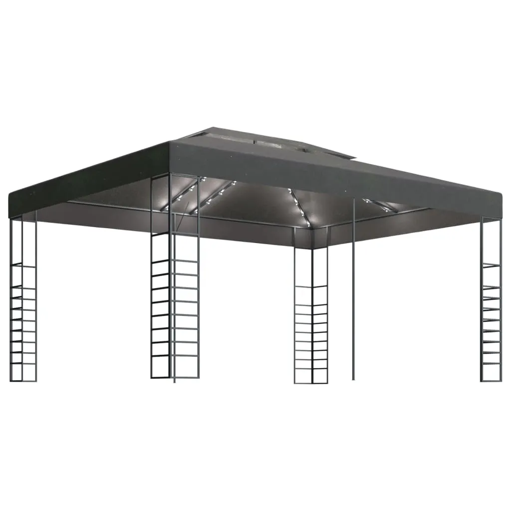 Gartenpavillon Anthrazit 3 x 4 x 2,7 m mit Stahlrahmen und Polyesterdach
