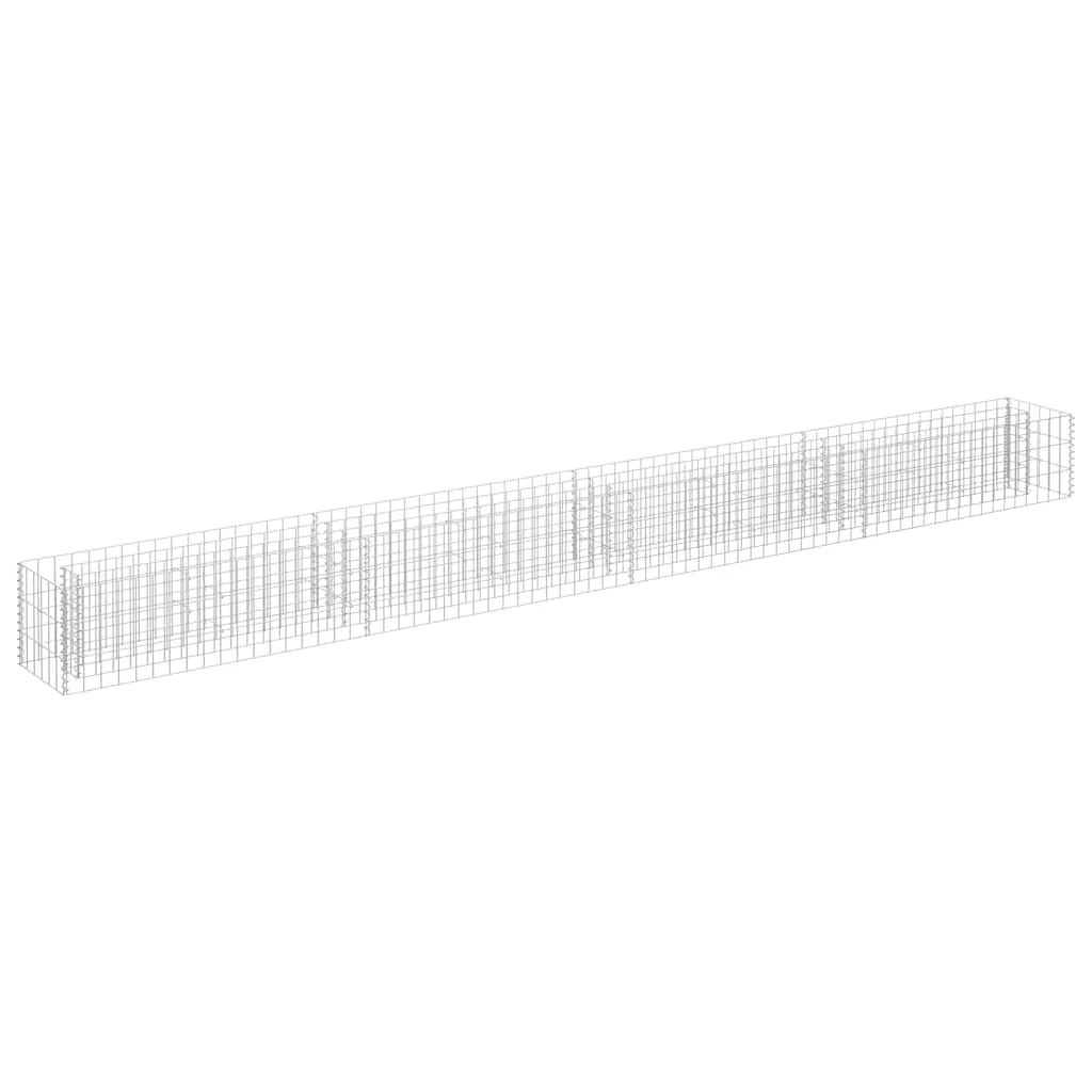 Gabionen-Hochbeet 360x30x30 cm Silber verzinkter Stahl