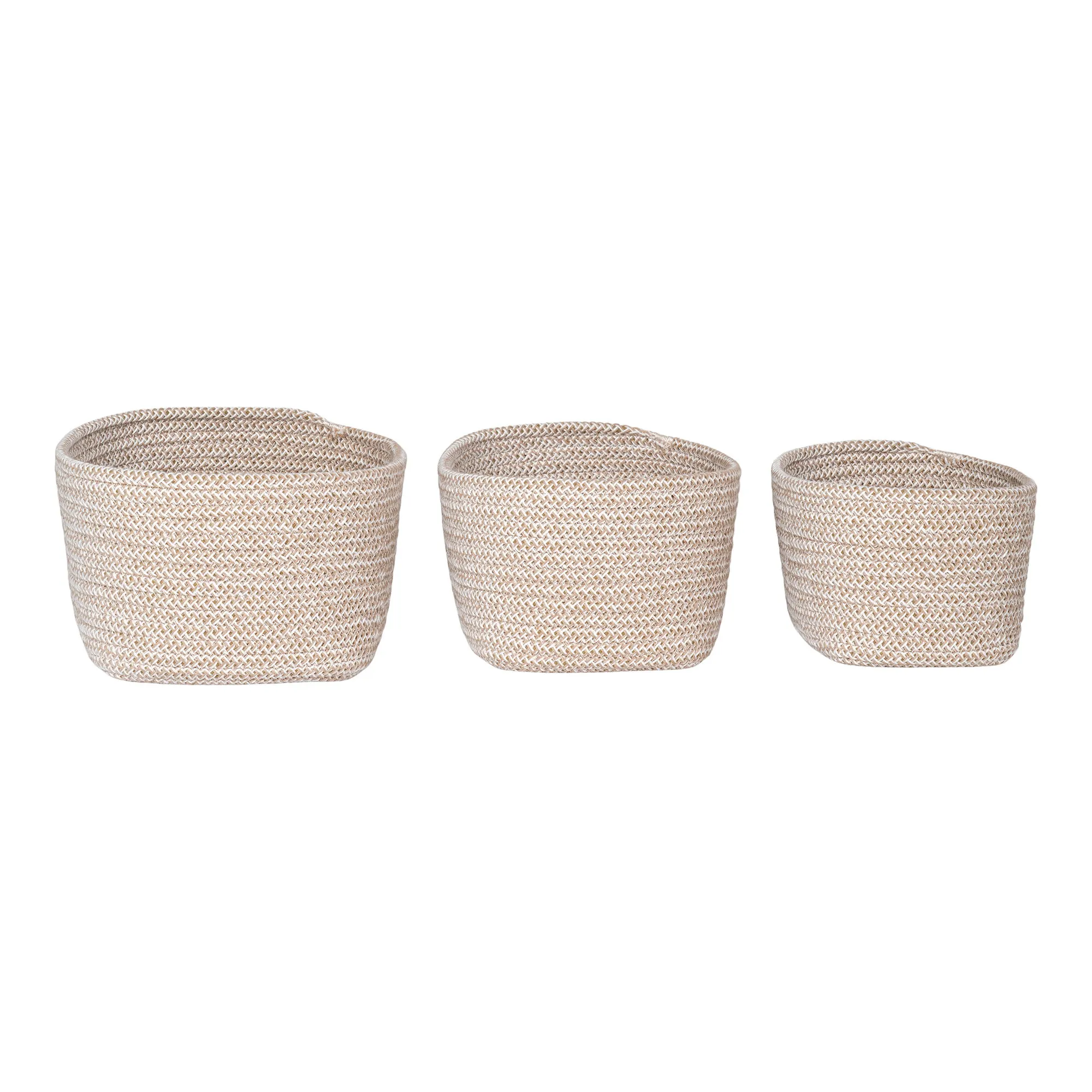 tinkaro Cadima Körbe Set aus Baumwolle 17/20/23 cm Beige
