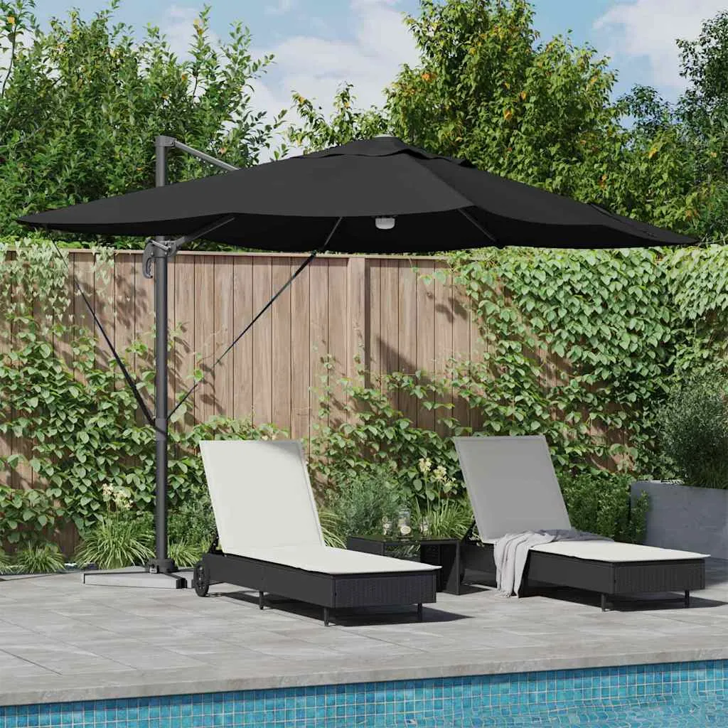 Sonnenschirm Schwarz 351 x 250 x 253 cm Polyester und Aluminium