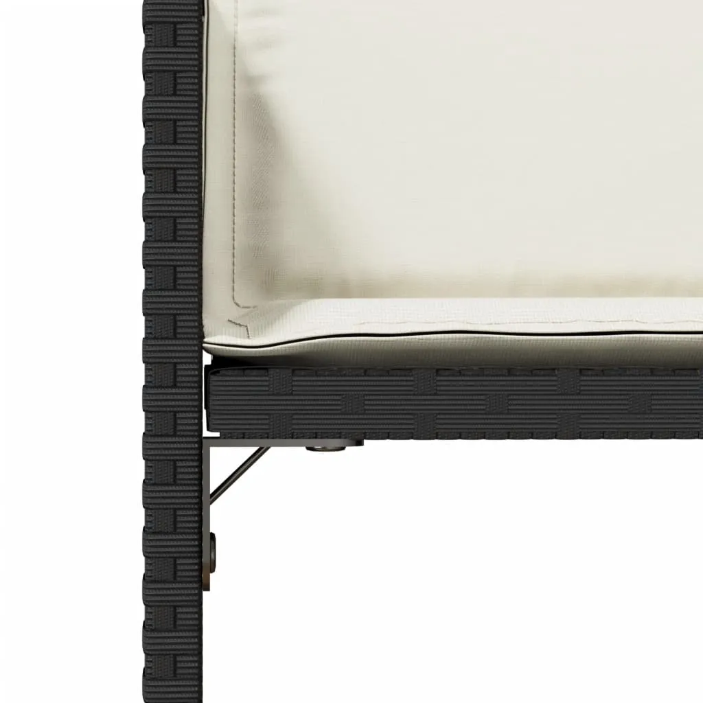 Gartenstuhl aus PE-Rattan mit Stahlrahmen 50,5x54x79 cm Schwarz