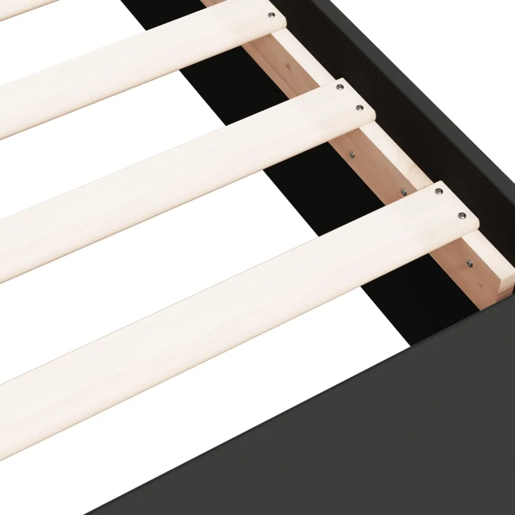 Schwarzes Bettgestell aus Holzwerkstoff 215,5 x 78 x 30 cm