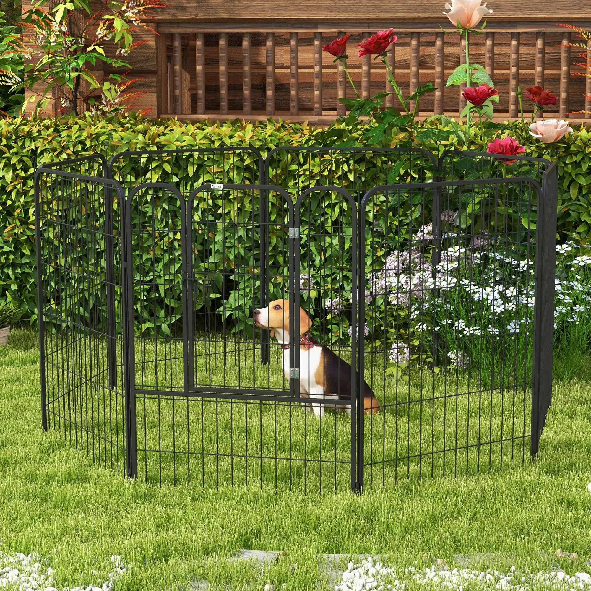 Hundelaufstall Grau 160x160x100 cm für kleine bis große Hunde